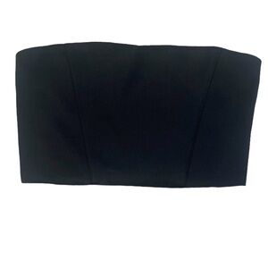 ZARA Strapless Satin Effect Tuxedo Look Goth Punk Sexy Corset Chic Crop Top XS